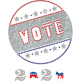 2020 Vote for America Rhinestone and Printable PU Transfer